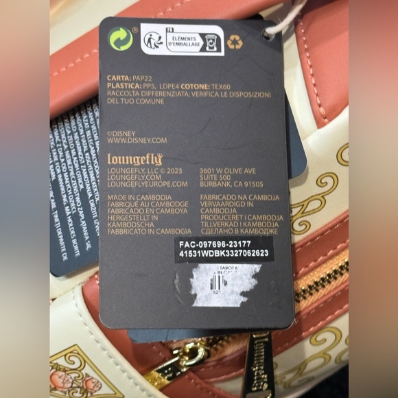 NWT Loungefly Disney Princess ornate floral mini backpack w/ matching wallet - Picture 14 of 14